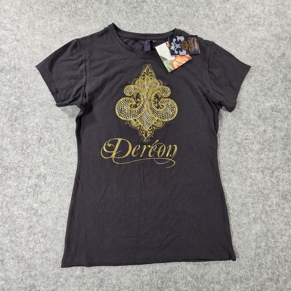VTG Y2K Dereon Women's Mcbling T Shirt Size L Emo Goth New With Tags! NWT